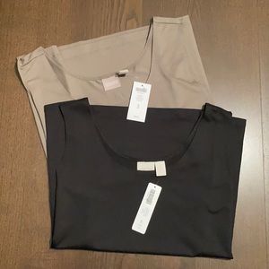 NWT Two Chico’s Sz 3 Tanks in Black and Taupe